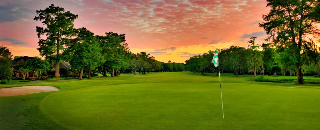 Sunset at golf course